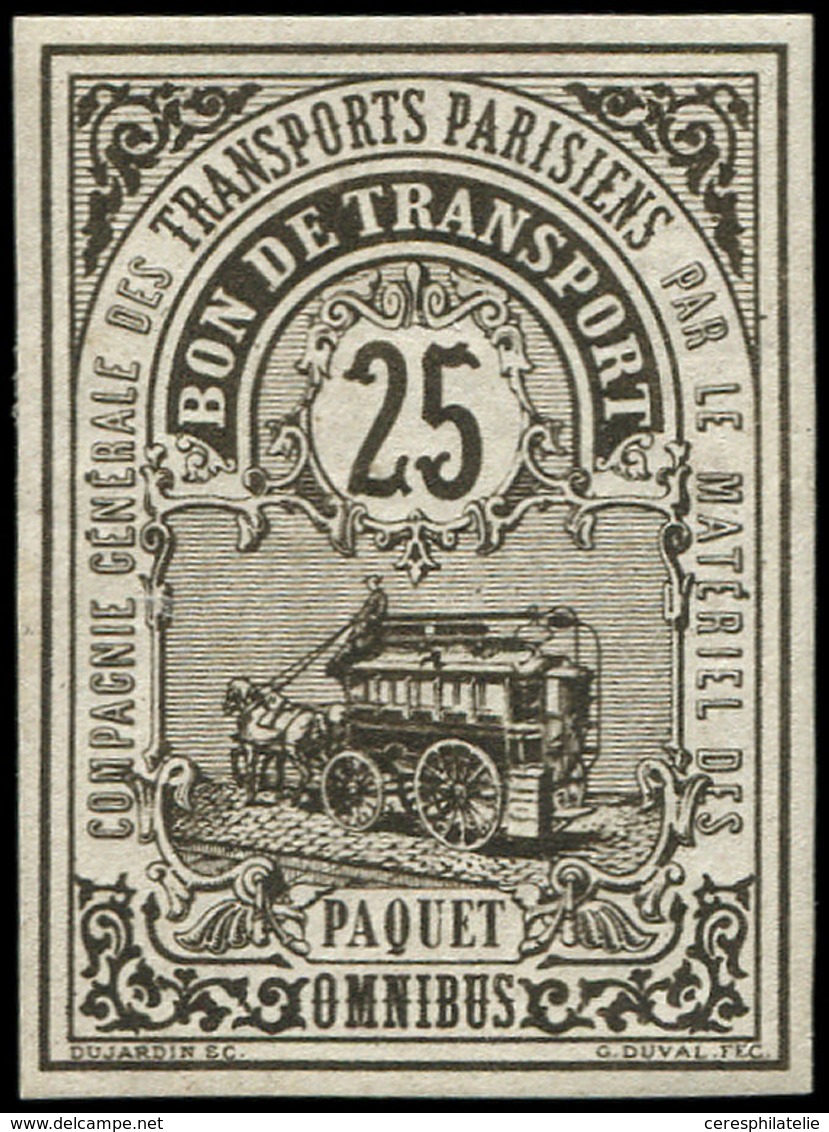 * COLIS POSTAUX DE PARIS -  1 : 25c. Noir, Omnibus, Non Signalé En Neuf, R Et TB - Autres & Non Classés