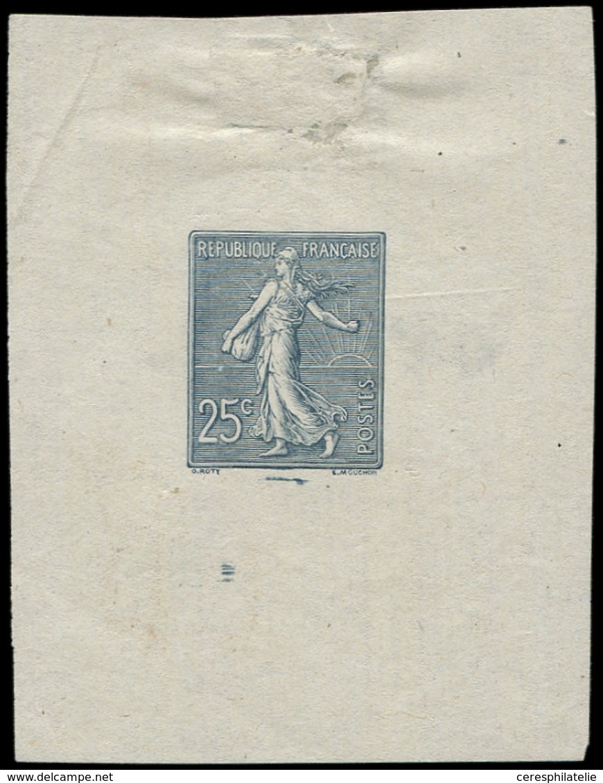 VARIETES - 132   Semeuse Lignée, 25c., épreuve En Bleu Acier, TB - Unused Stamps