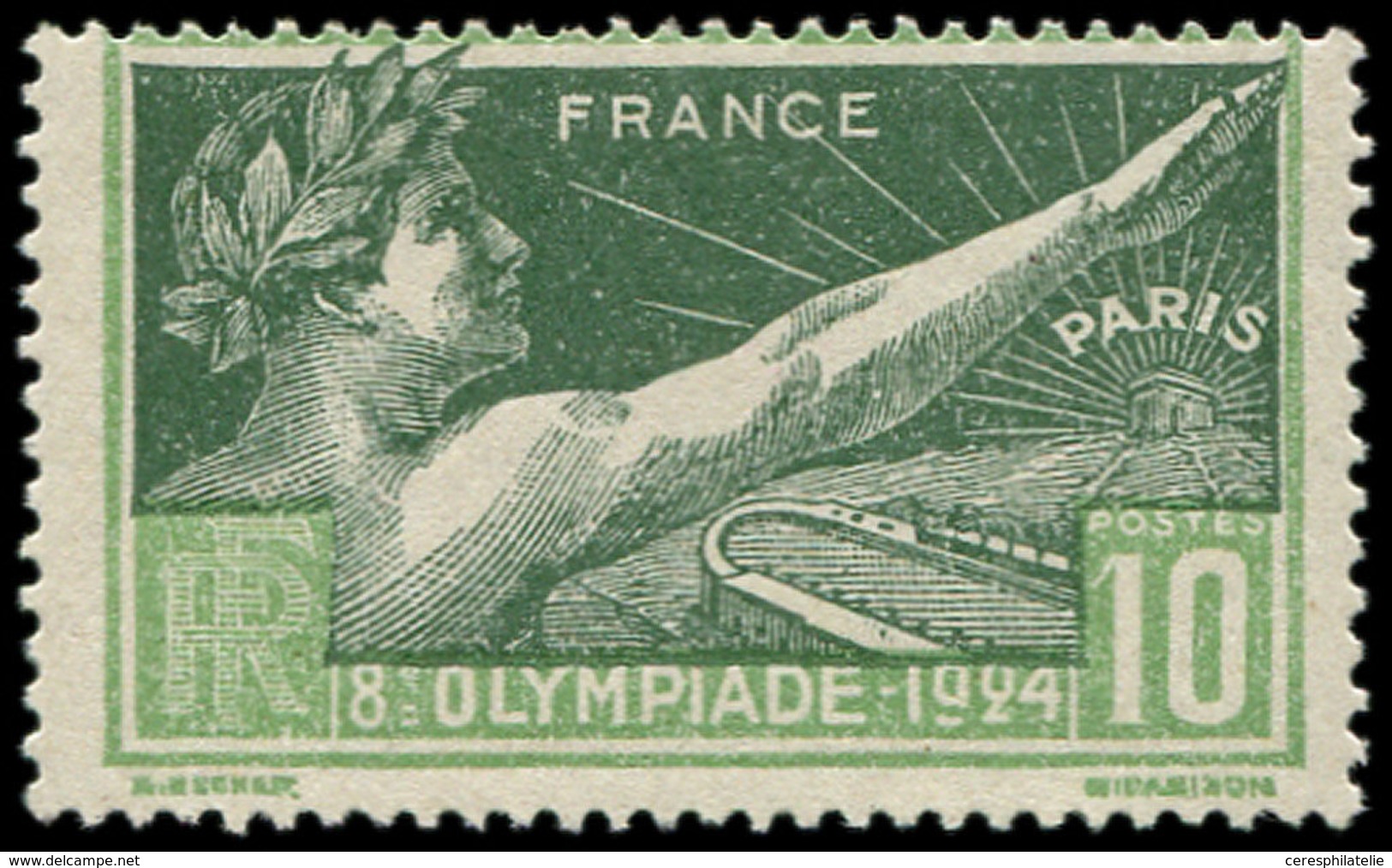 * VARIETES - 183b  J.O., 10c. Vert-jaune Et Vert-gris, Bague Au Doigt + Un Ex. Normal, TB - Unused Stamps