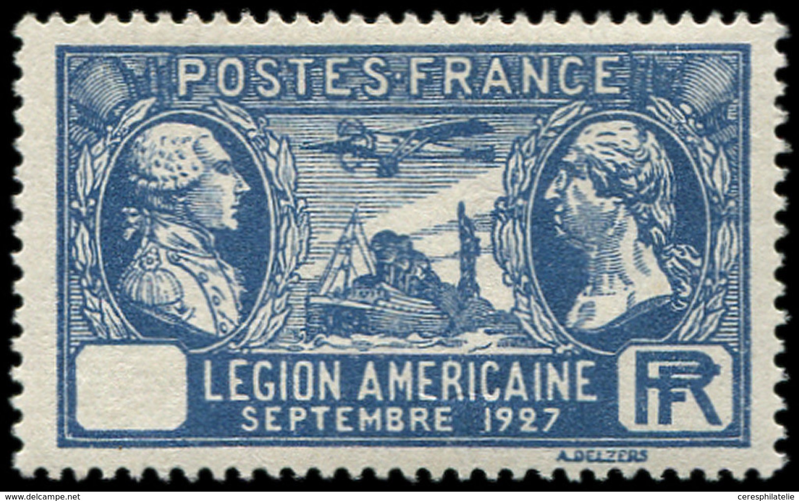 * VARIETES - 245b  Légion Américaine, (1f.50) Outremer, SANS La Valeur, Inf. Trace De Ch., TB - Unused Stamps