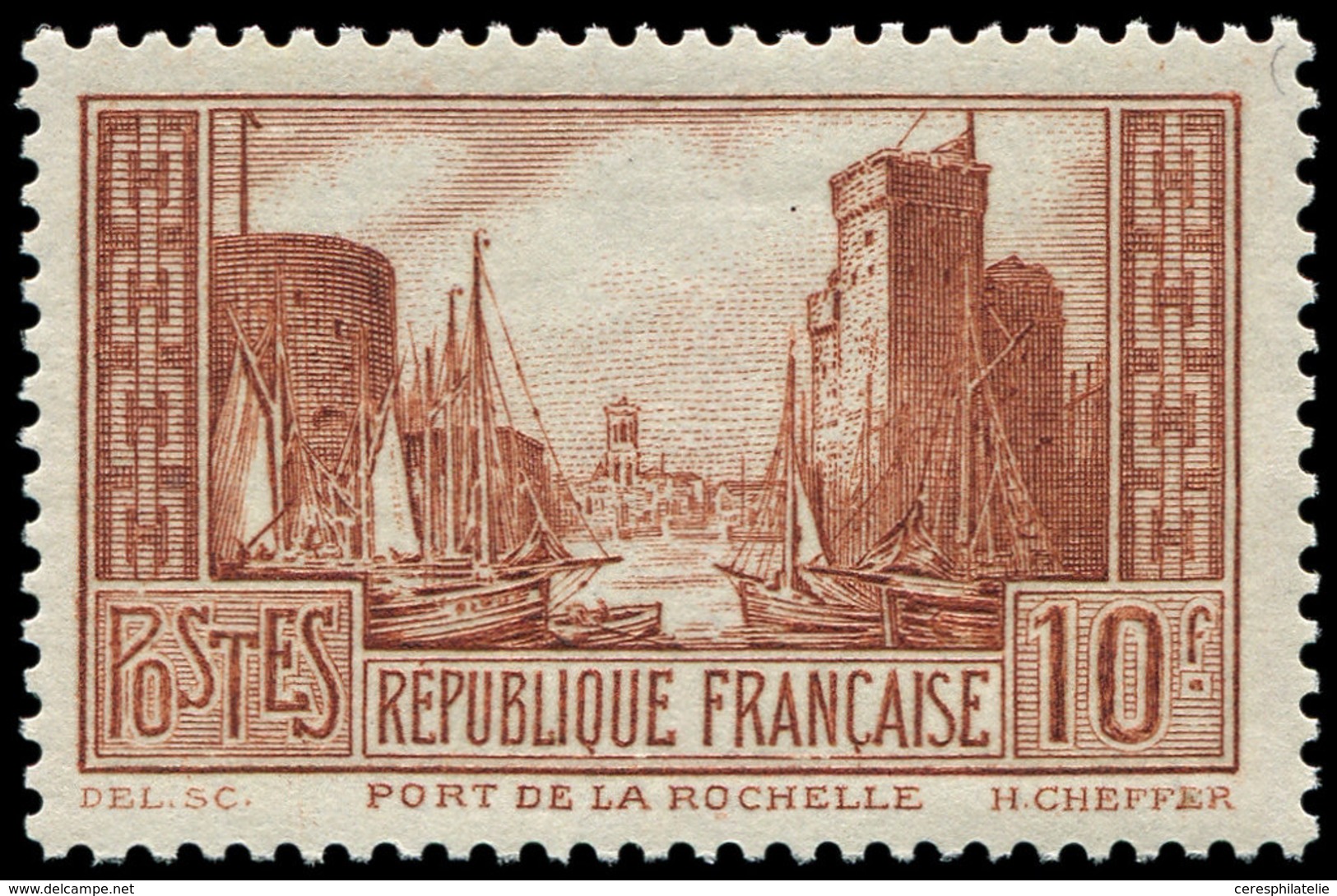 * VARIETES - 261A  La Rochelle, 10f. Chaudron Clair, Inf. Trace De Ch., TB - Unused Stamps