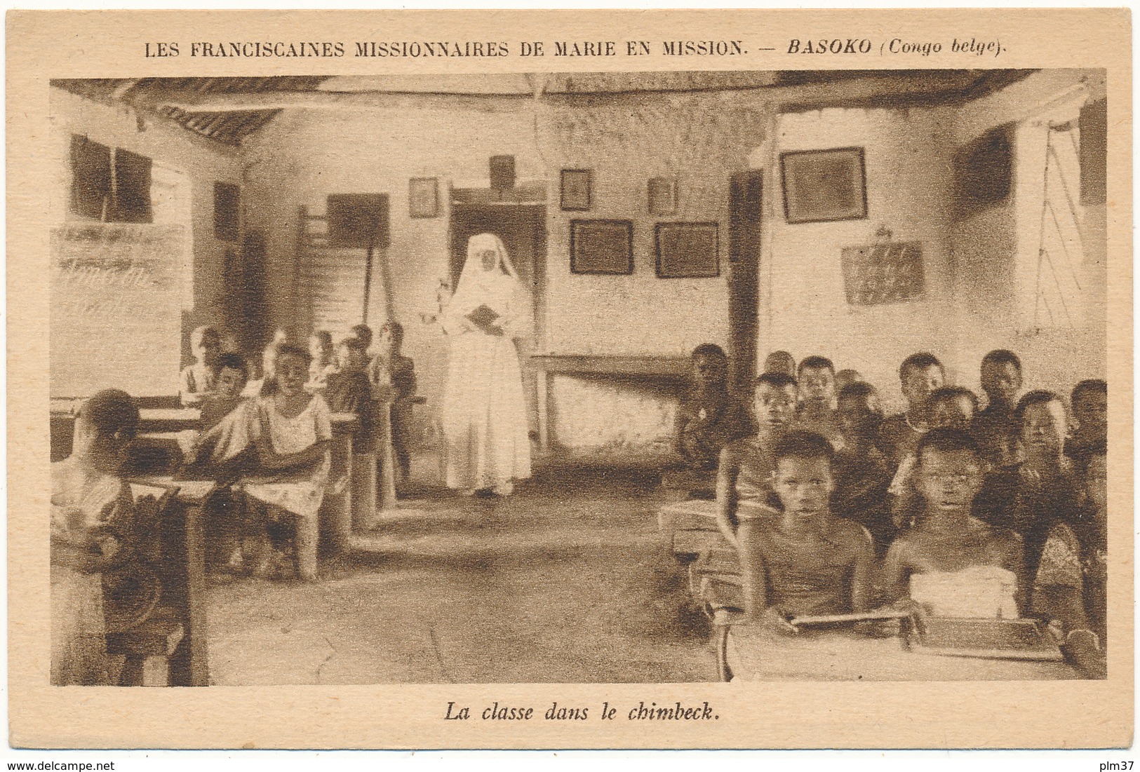 CONGO BELGE, BASOKO - La Classe Dans Le Chimbeck - Franciscaines Missionnaires De Marie - Missions