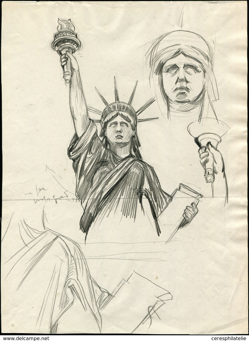 Collection Henri Cheffer - 357   Constitution Des Etats-Unis, Projet Non Retenu, Esquisse Préparatoire Au Crayon Sur Pap - Non Classificati