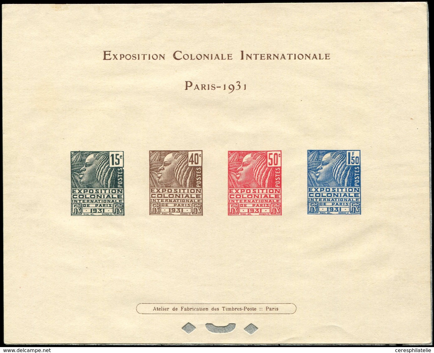 EPREUVES DE LUXE - 270/73 Expo Coloniale, épreuve Collective, TB - Epreuves De Luxe