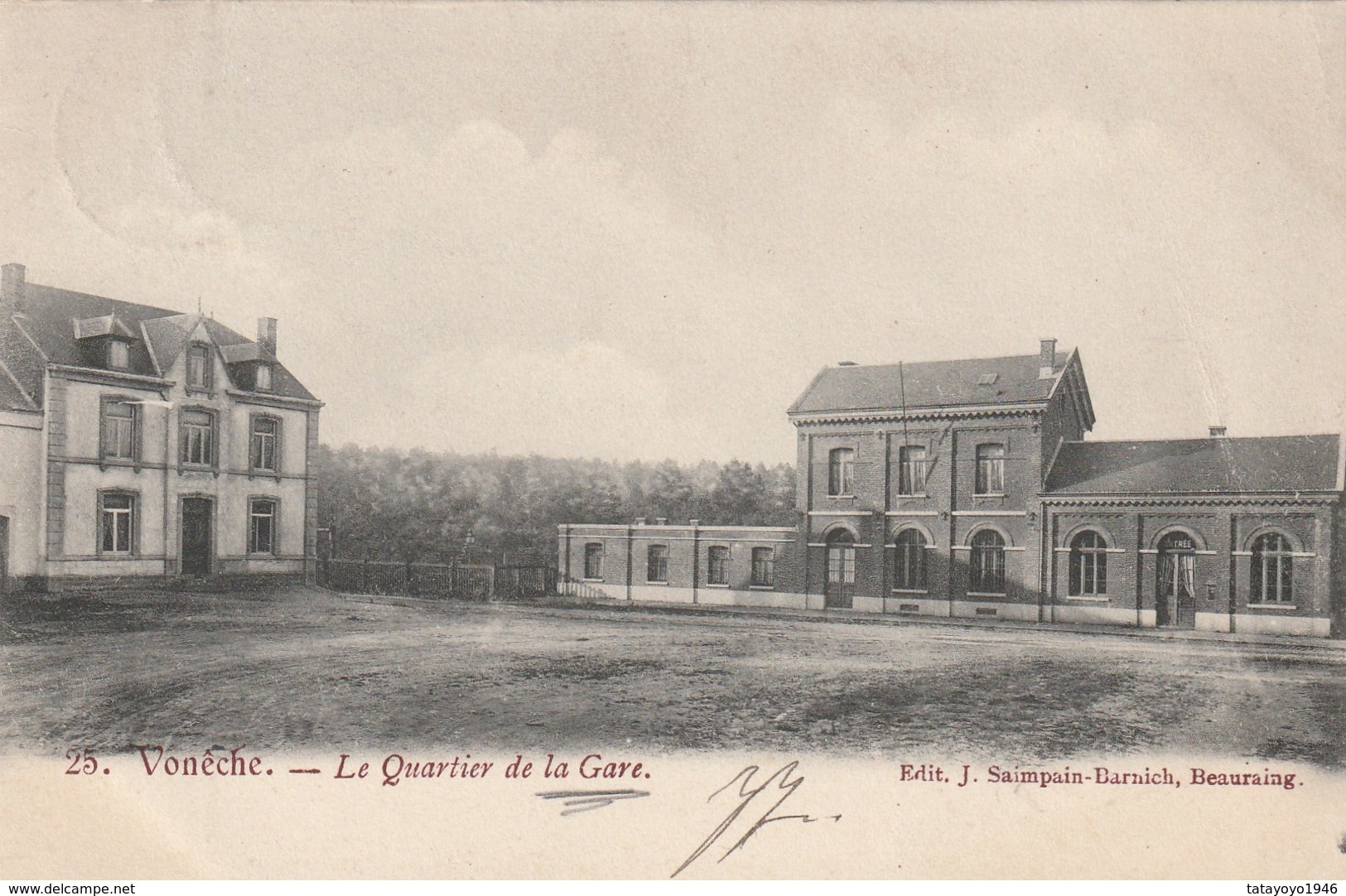 Voneche Le Quartier De La Gare Circulé En 1905 - Beauraing