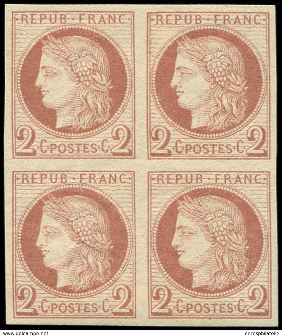 * Colonies Générales - 15    2c. Brun-rouge, BLOC De 4, Frais Et TTB. Br - Sonstige & Ohne Zuordnung