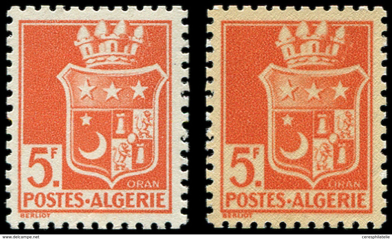 ** ALGERIE 197Aa : 5f. Orange, Impression RECTO-VERSO, TB - Covers & Documents