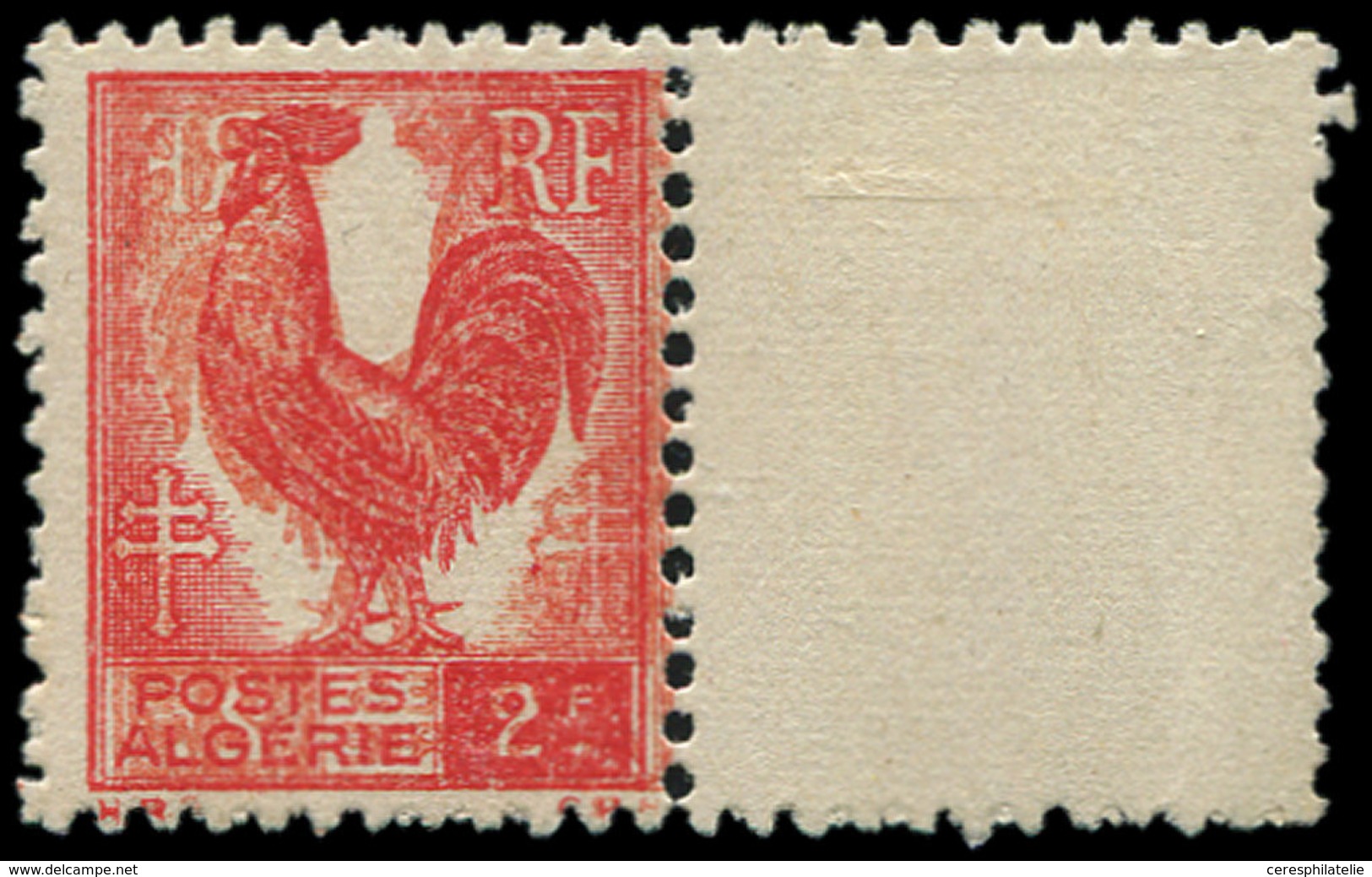 ** ALGERIE 220 : 2f. Rouge, Impression DOUBLE Dont Une INVERSEE Et RECTO-VERSO, Non Répertorié, TB - Covers & Documents