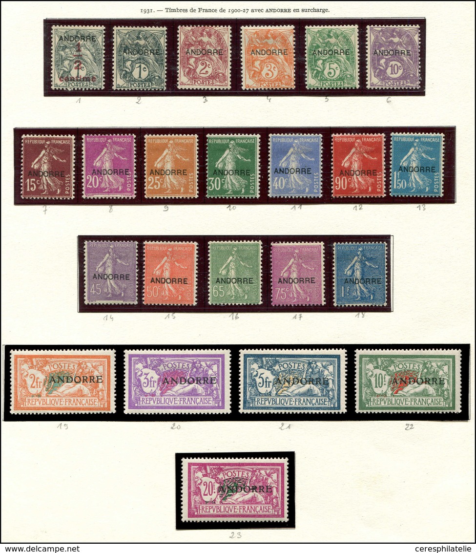 * ANDORRE 1/23 : Première Série, TB - Unused Stamps