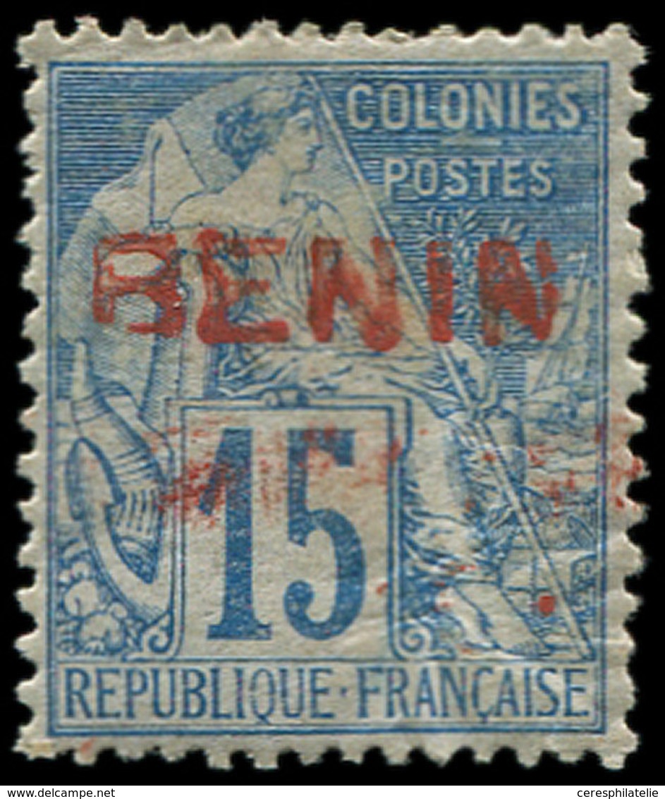 * BENIN 6B : 15c. Bleu, Surcharge Rouge, TB - Other & Unclassified