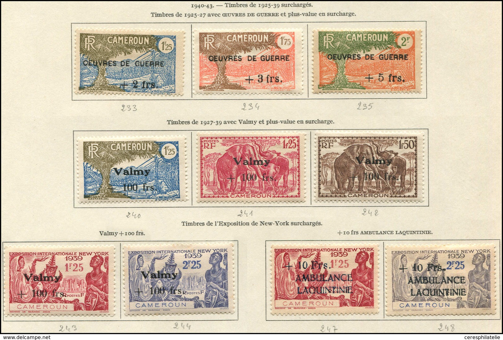 * CAMEROUN 233/35, 240/44 Et 247/48, TB - Sonstige & Ohne Zuordnung