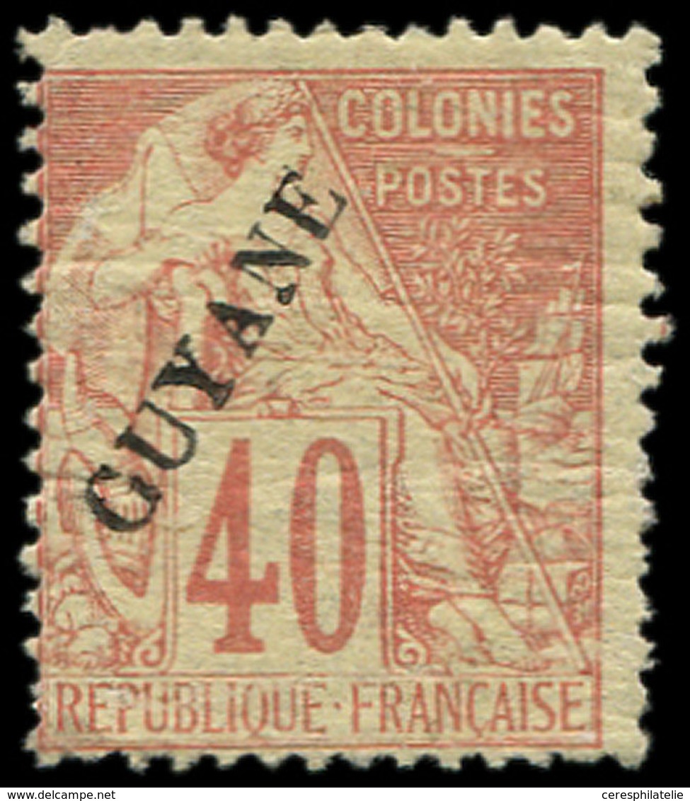 * GUYANE 26 : 40c. Rouge-orange, Dentelure Irrégulière, TB - Other & Unclassified