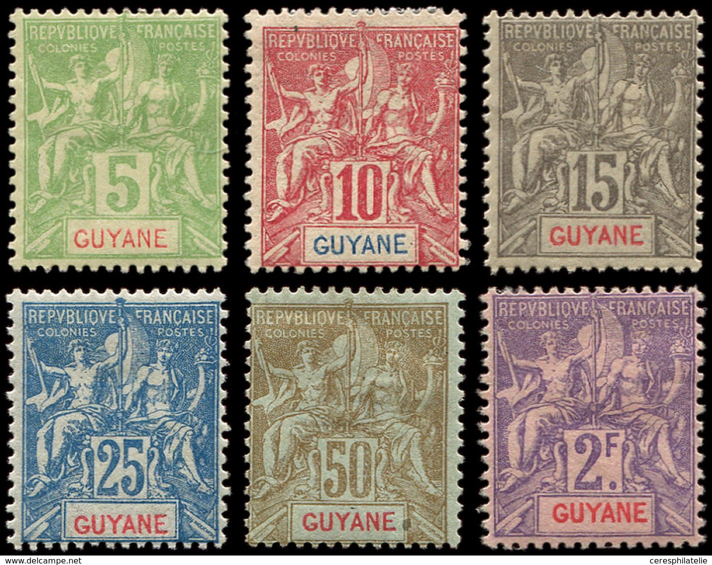 * GUYANE 43/48 : Série Groupe De 1900-04, TB - Other & Unclassified