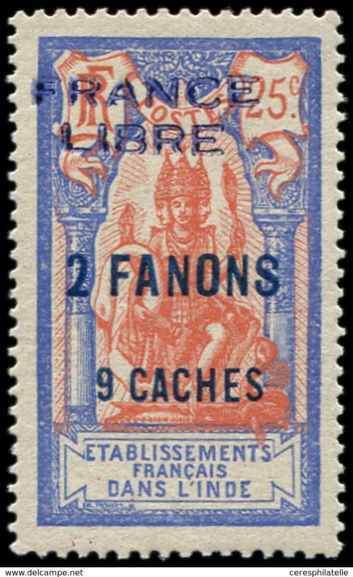 * INDE 131 : 2fa.9ca. Sur 25c., FRANCE LIBRE, Infime Ch., TTB. Br - Other & Unclassified