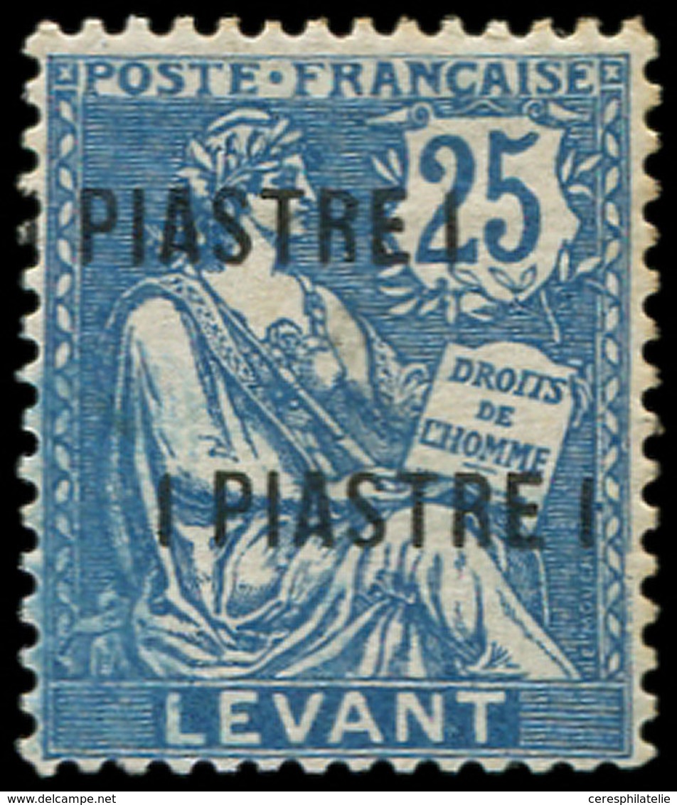 * LEVANT 17a : 1pi. Sur 25c. Bleu, DOUBLE Surch., TB - Other & Unclassified