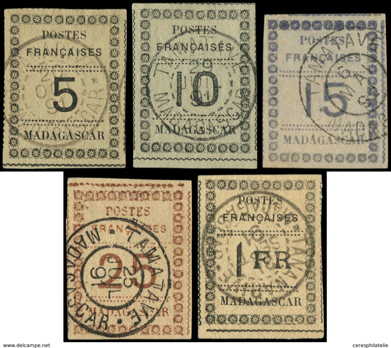 MADAGASCAR 8/12 : Types De 1891, Obl., N°12 Signé A. Brun, TB - Sonstige & Ohne Zuordnung