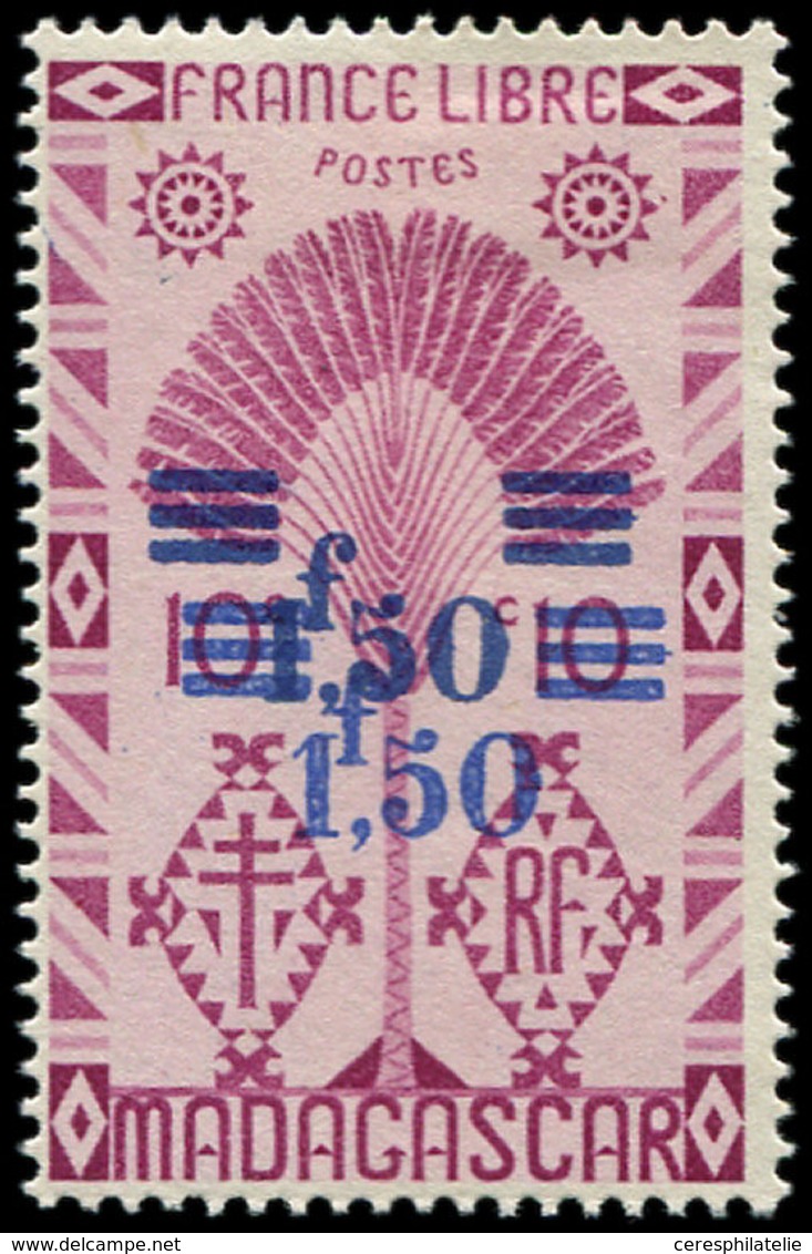 * MADAGASCAR 287a : 1f50 Sur 10c. Lilas-rose, DOUBLE Surcharge, TB. Br - Other & Unclassified