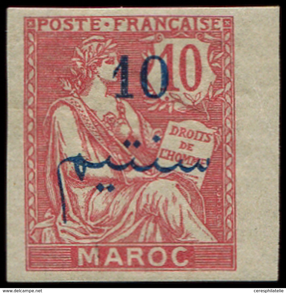 * MAROC 29b : 10c. Sur 10c. Rose, NON DENTELE, TB - Other & Unclassified