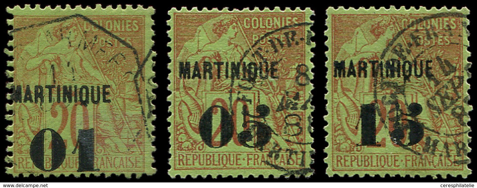 MARTINIQUE 3/5 : Type Commerce, La Série Surch. De 1888-91, Obl., TB - Sonstige & Ohne Zuordnung