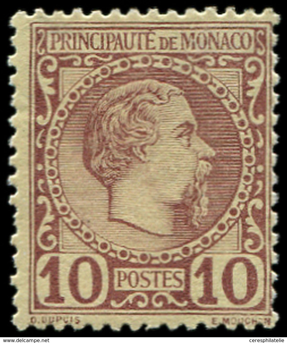 ** MONACO 4 : 10c. Lilas Brun Sur Jaune, Charles III, TB. C - Poststempel