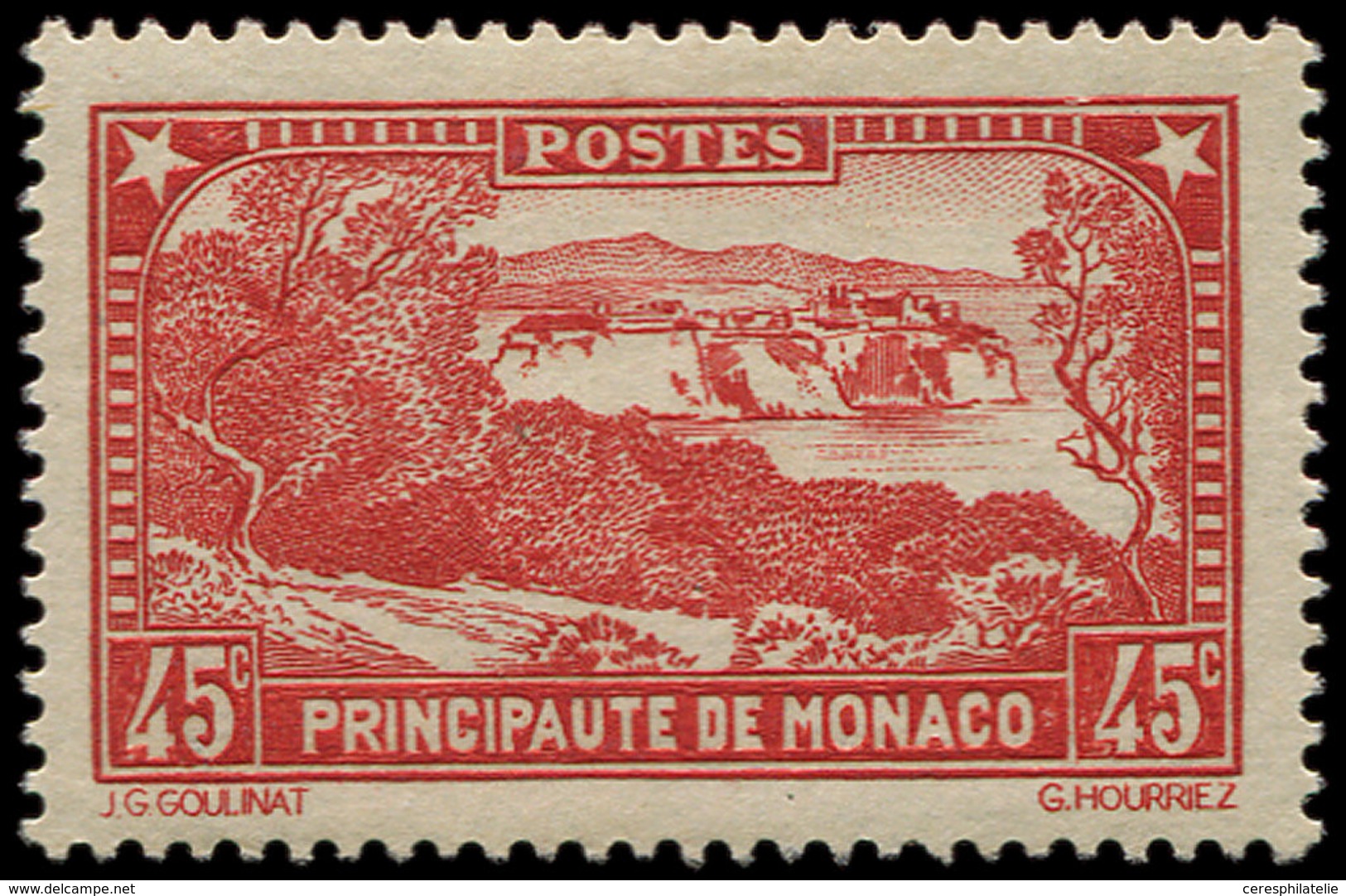 * MONACO 123a : 45c. Rouge Brique, TB - Poststempel