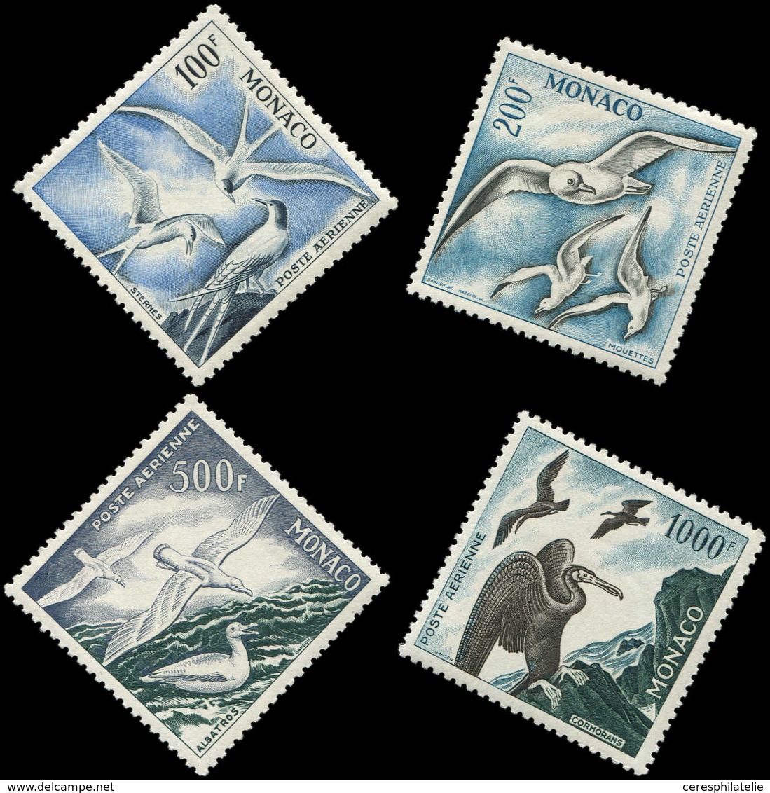 ** MONACO PA 55/58 : Oiseaux De Mer, Dentelés 11, TB - Airmail