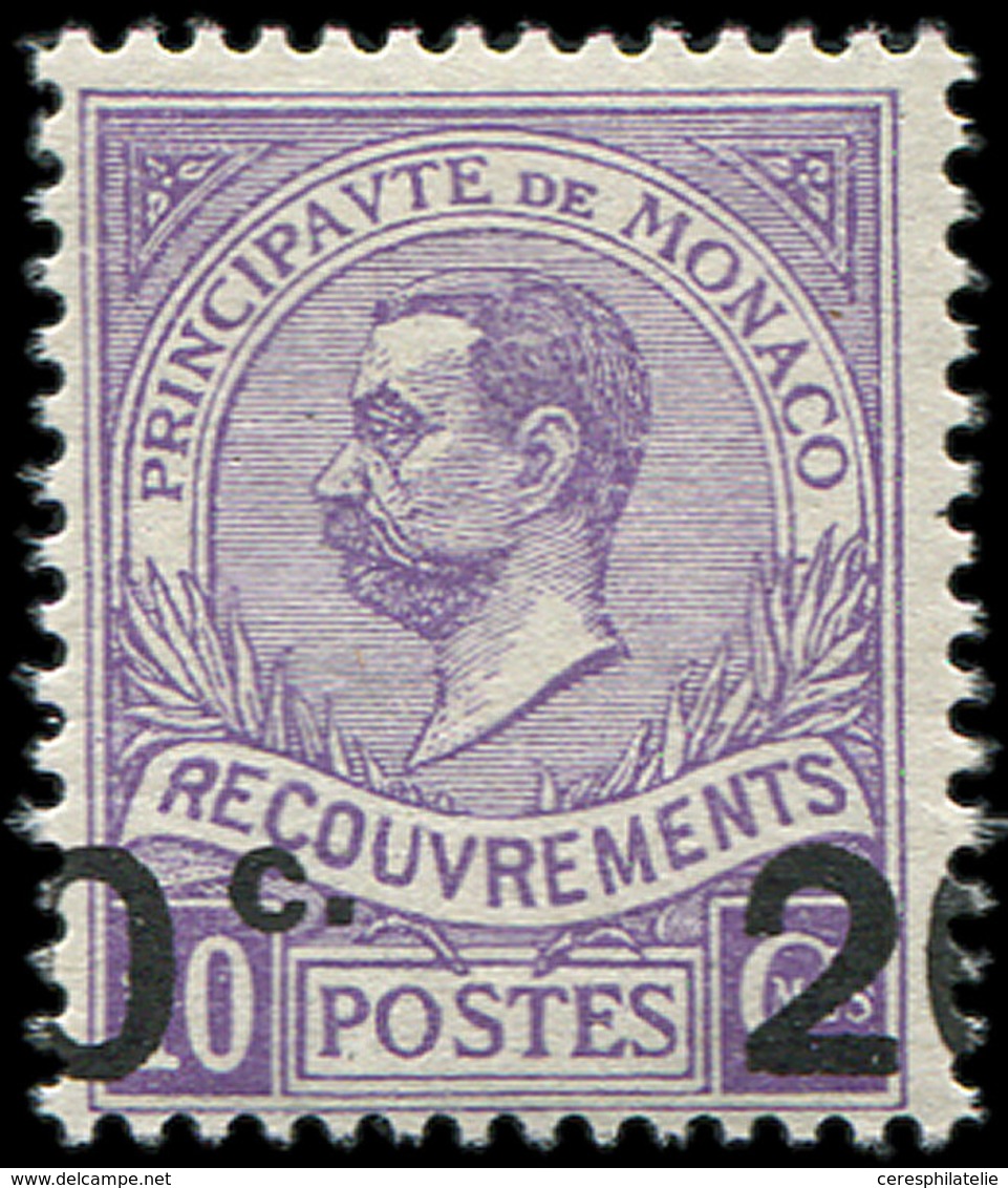 ** MONACO Taxe 11 : 0c. Et 2 Sur 10c. Violet, TB - Postage Due