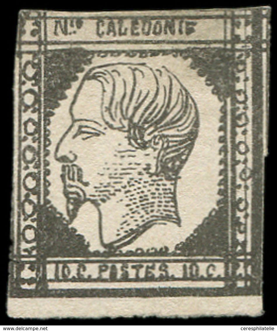 (*) NOUVELLE CALEDONIE 1 : 10c. Gris-noir, Touché, B/TB - Storia Postale