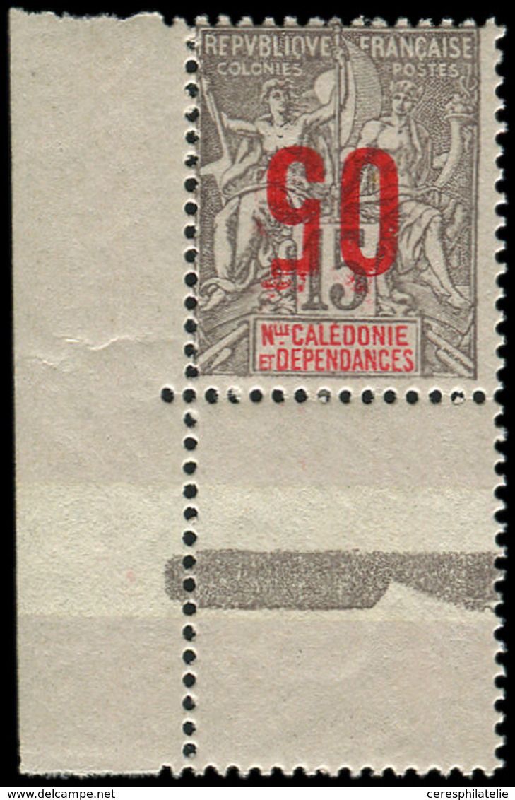 ** NOUVELLE CALEDONIE 105a : 05 S. 15c. Gris, Surcharge RENVERSEE, Cdf, TB - Covers & Documents