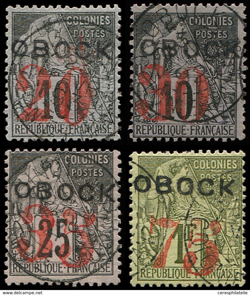 OBOCK 27/30 : Type Commerce, Surch. De 1892, Obl., TB - Other & Unclassified