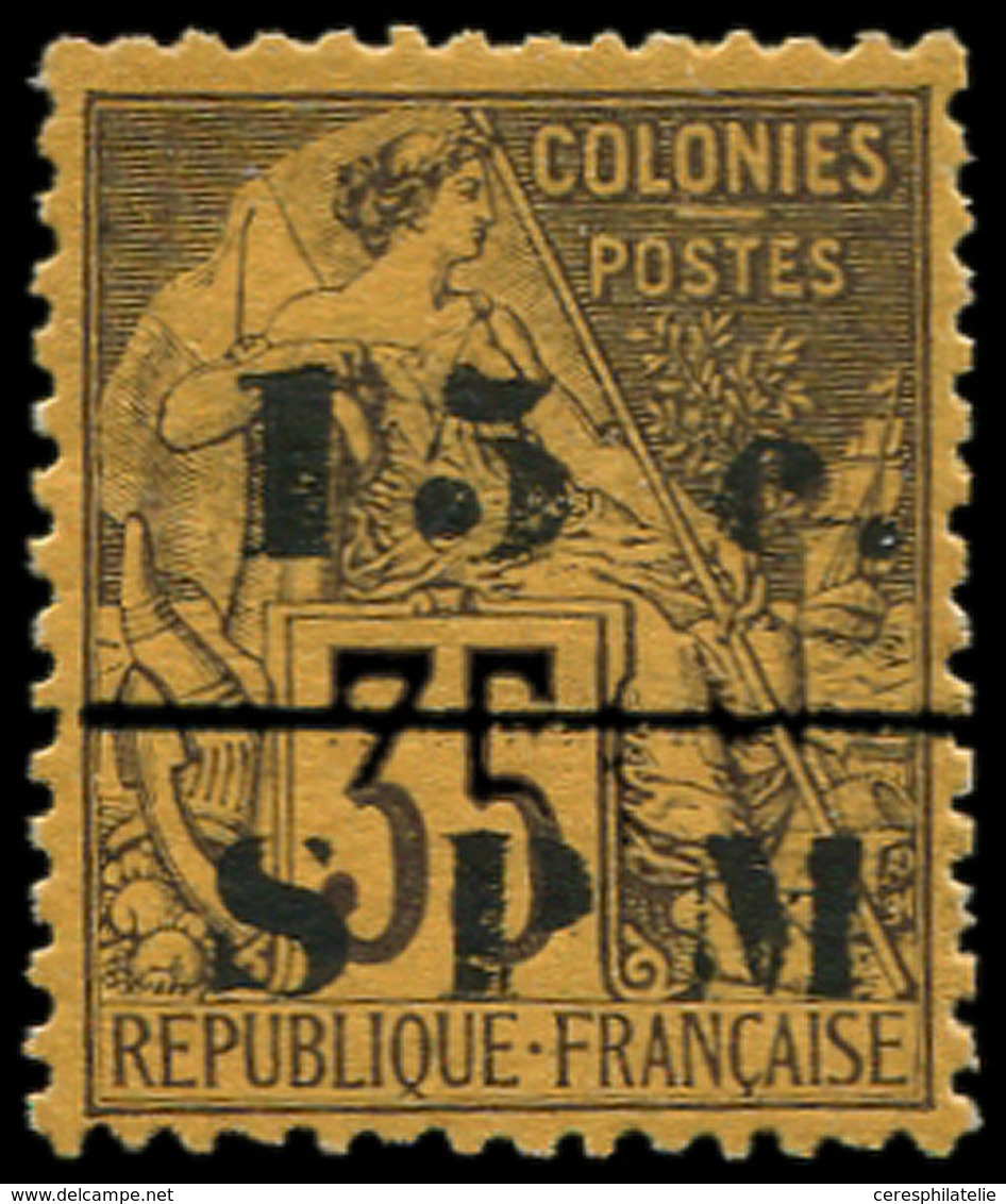 ** SAINT PIERRE ET MIQUELON 13 : 15c. Sur 35c. Violet-noir Sur Jaune, Bon Centrage, TTB - Used Stamps