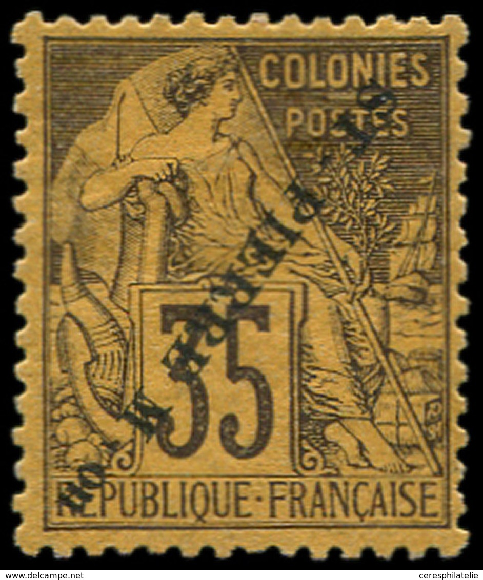 * SAINT PIERRE ET MIQUELON 27 : 35c. Violet Sur Jaune, Surch. RENVERSEE, TB - Used Stamps