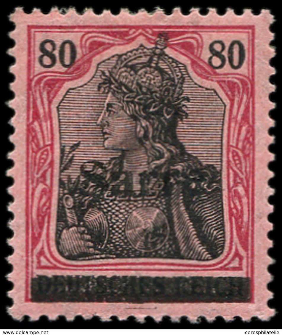 * SARRE 16B : 80p. Rouge Et Noir Sur Rose, TB. Br - Unused Stamps