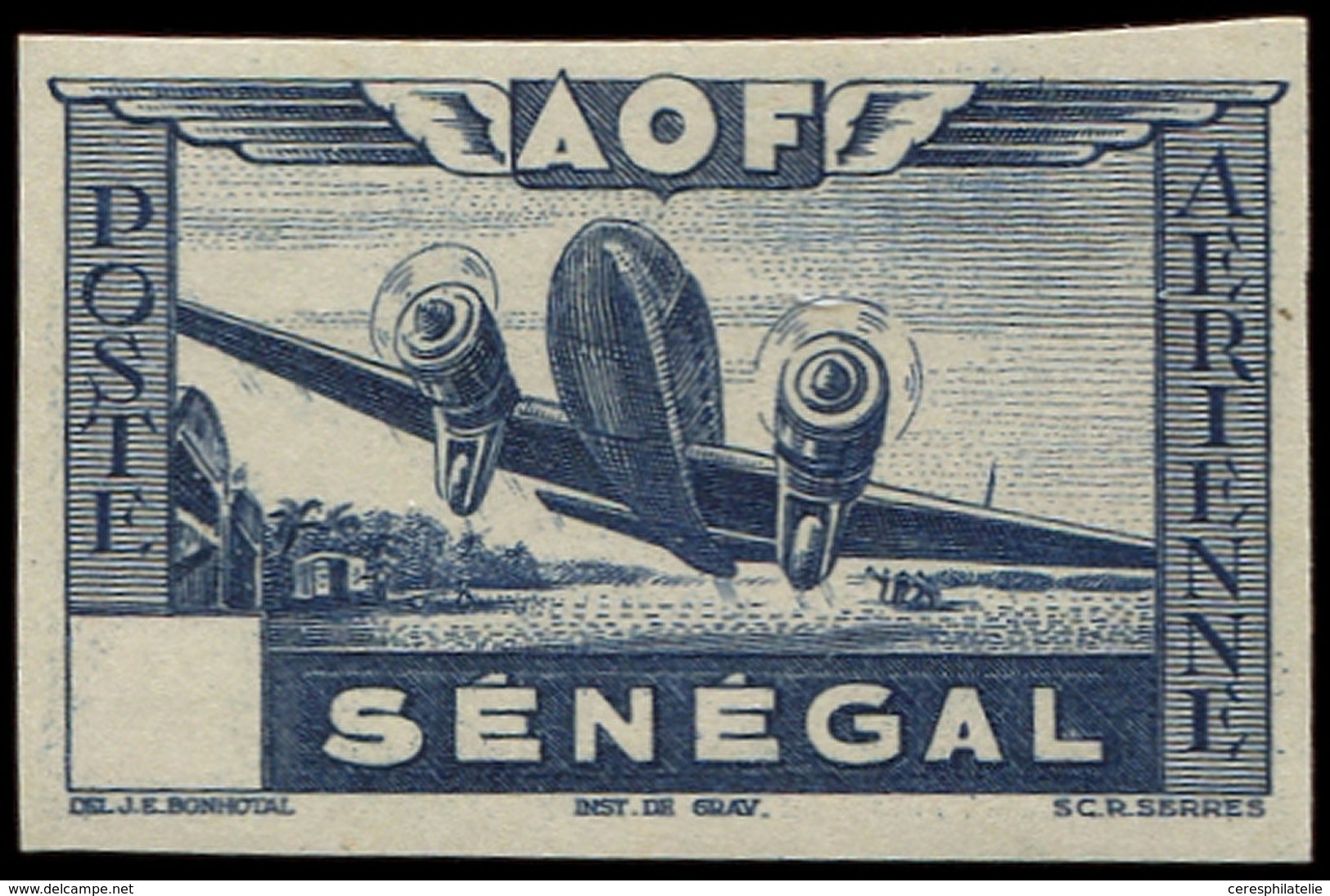 (*) SENEGAL PA Type C De 1942, ESSAI En Bleu Sans La Valeur, TB - Sonstige & Ohne Zuordnung