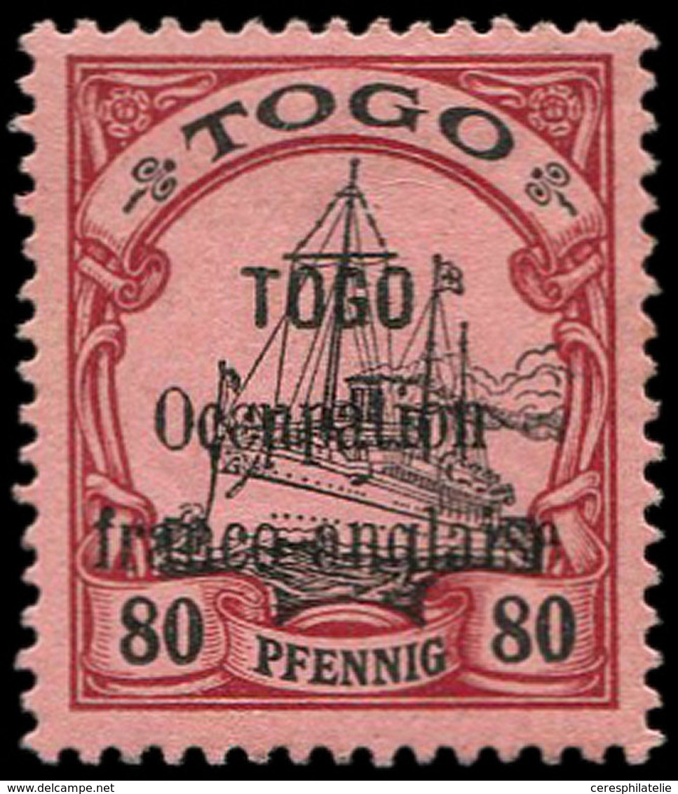 * TOGO 29 : 80pf. Rouge Et Noir Sur Rose, TB. C - Sonstige & Ohne Zuordnung