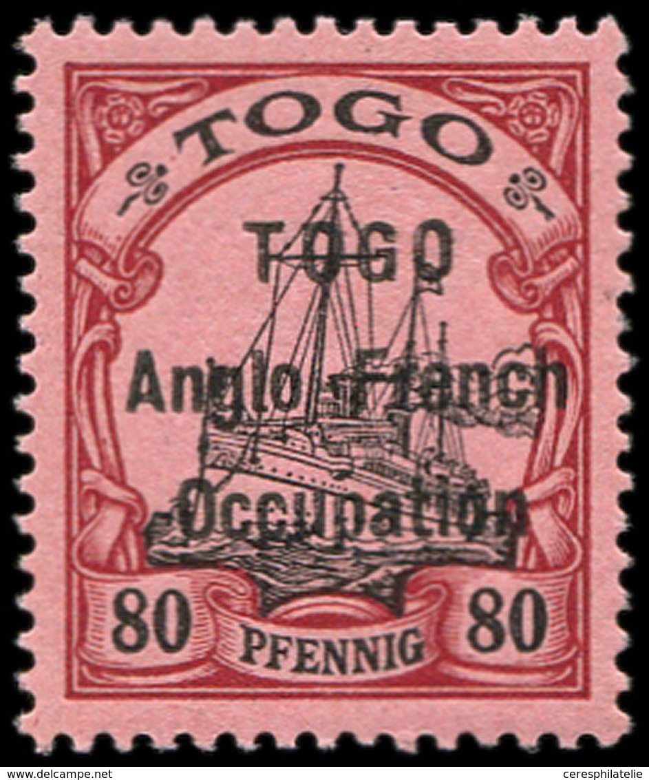 ** TOGO 40 : 80pf. Rouge Et Noir Sur Rose, TB. C - Other & Unclassified