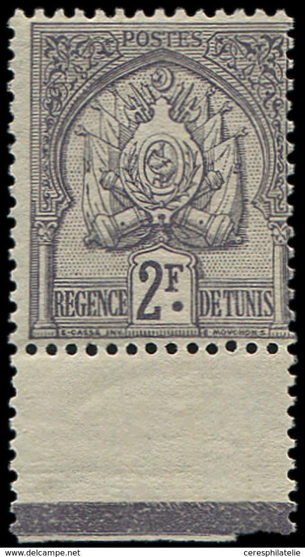 ** TUNISIE 27 : 2f. Violet-gris, Fraîcheur Postale, TB - Other & Unclassified