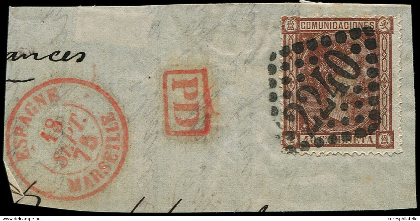 ESPAGNE 158 : 40c. Marron, Obl. GC 2240 S. Fragt, Càd Rouge ESPAGNE/MARSEILLE 18/9/75, TB - Covers & Documents