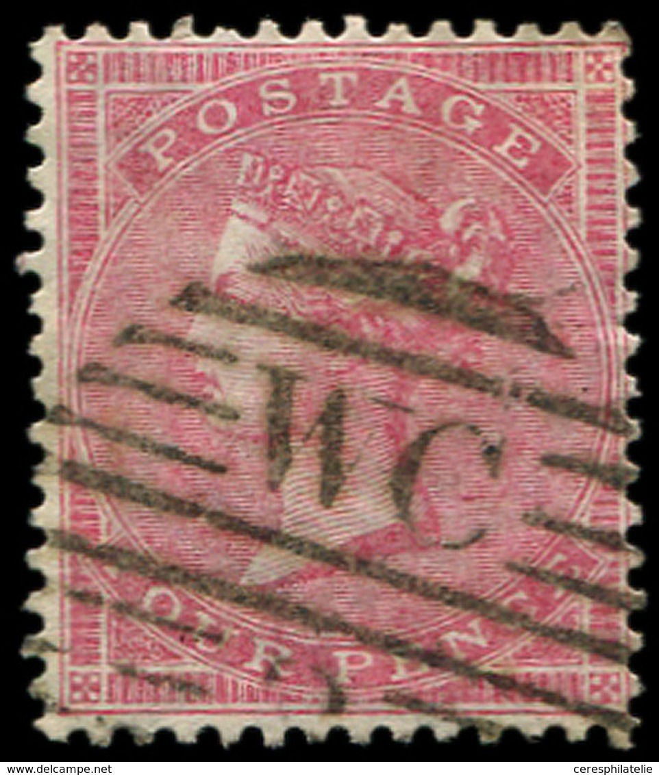 GRANDE BRETAGNE 17 : 4p. Rose Sur Blanc, Obl. WC, TB - Used Stamps