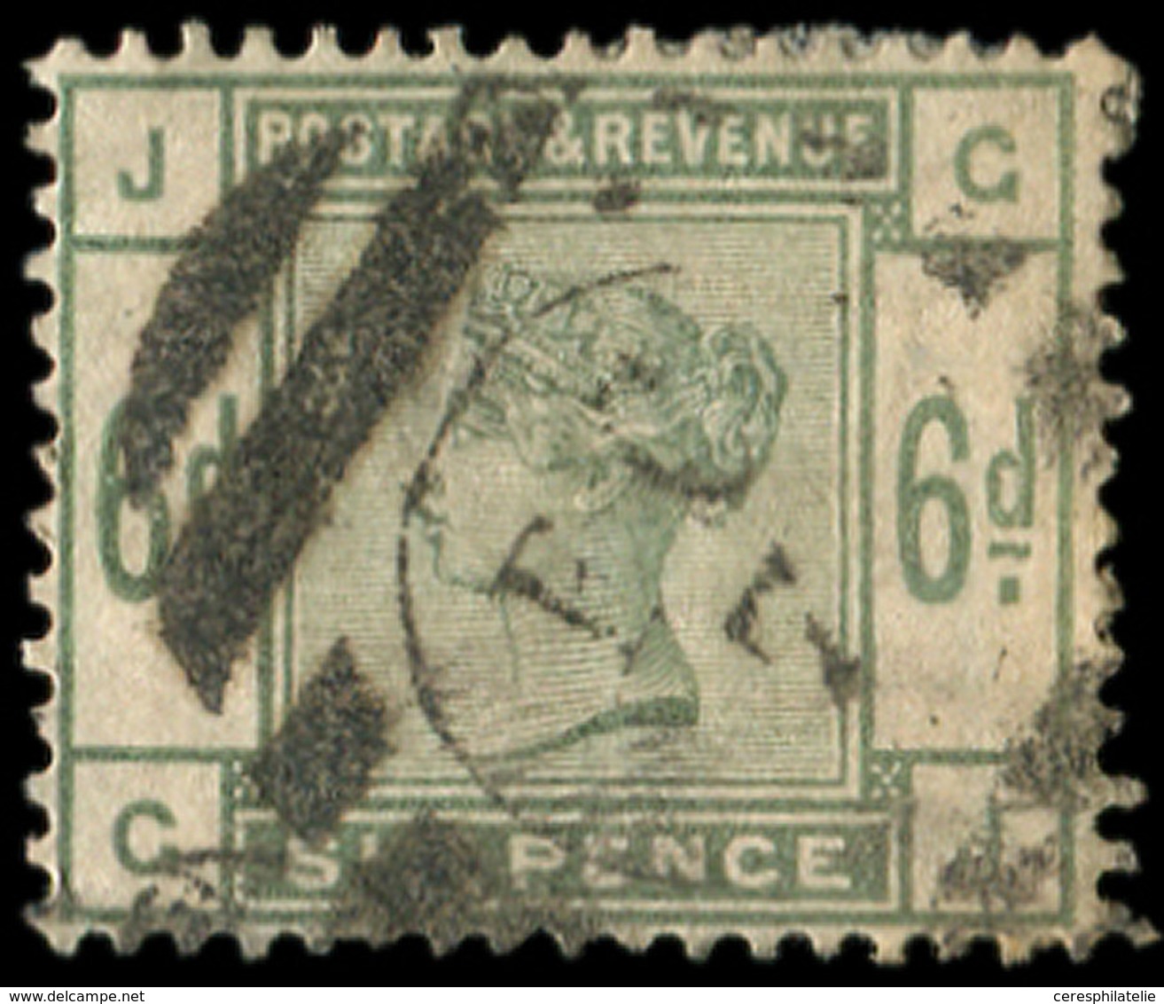 GRANDE BRETAGNE 83 : 6p. Vert, Oblitération Un Peu Lourde, Sinon TB - Used Stamps