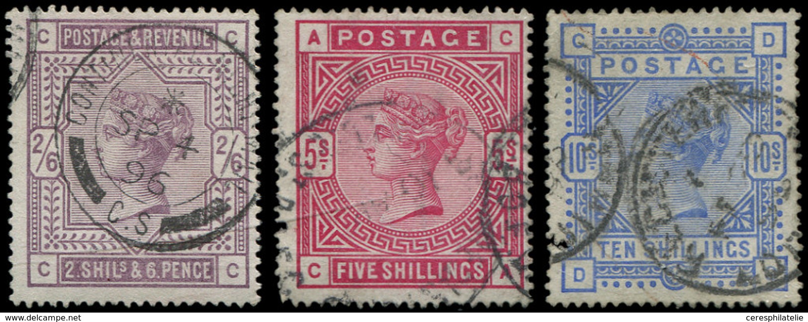 GRANDE BRETAGNE 86/88, 2/6, 5s. Et 10s., Obl., TB - Used Stamps