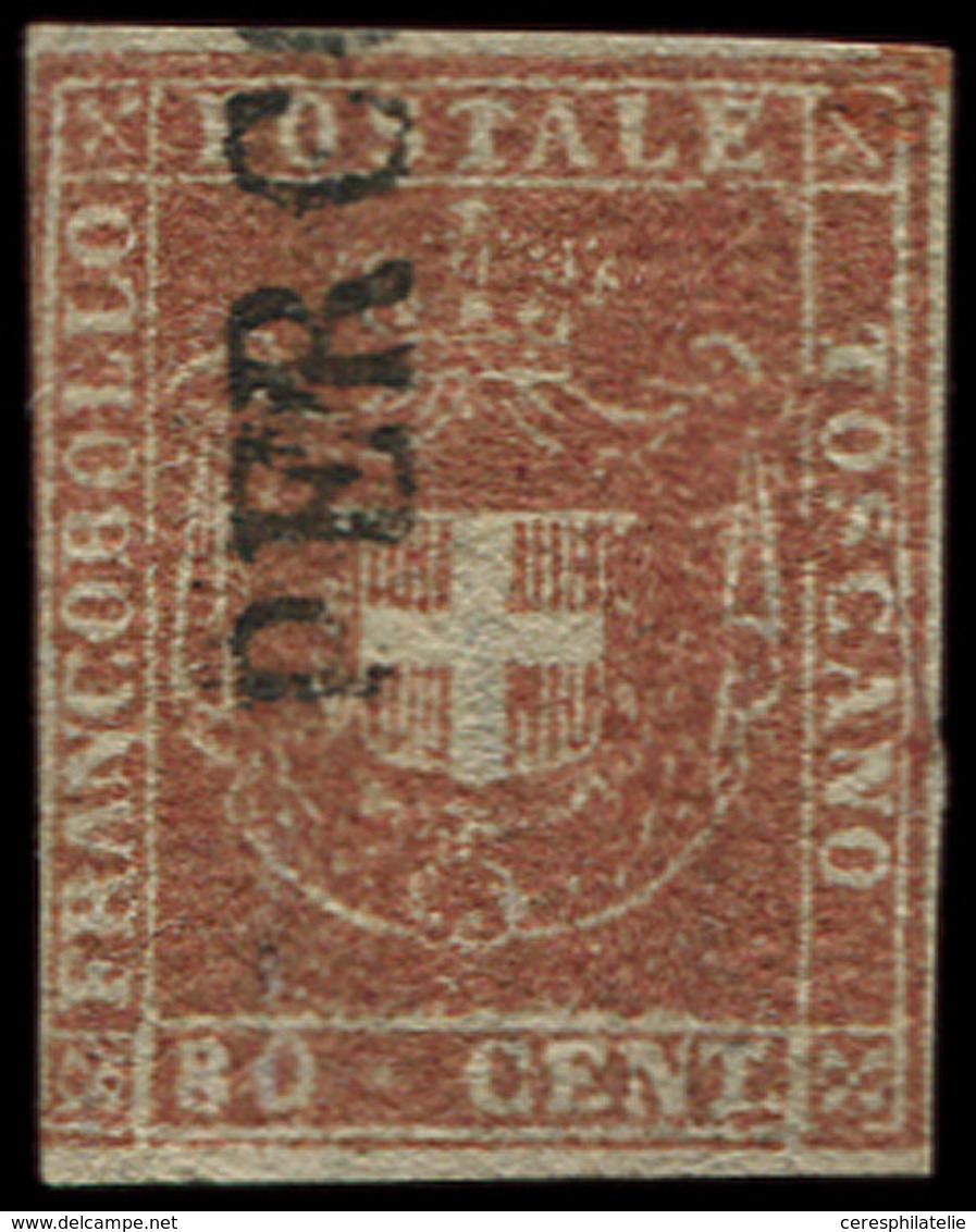 ITALIE (ANCIENS ETATS) TOSCANE 22 : 80c. Chair, Obl. Cachet Linéaire PER C, TB. Br - Toscana