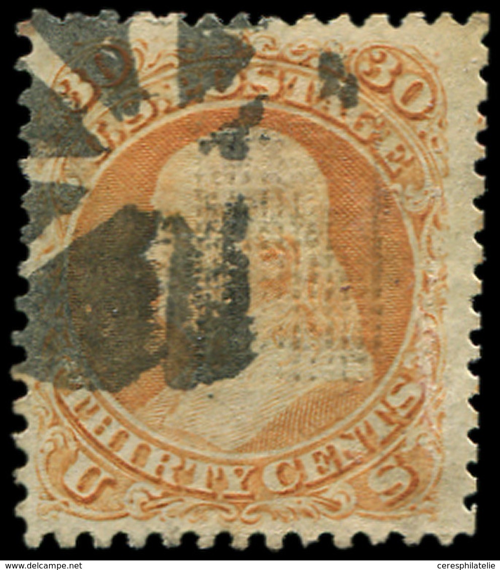 ETATS-UNIS 25a : 30c. Jaune Orange, Grille En Relief, Obl., TB - Other & Unclassified