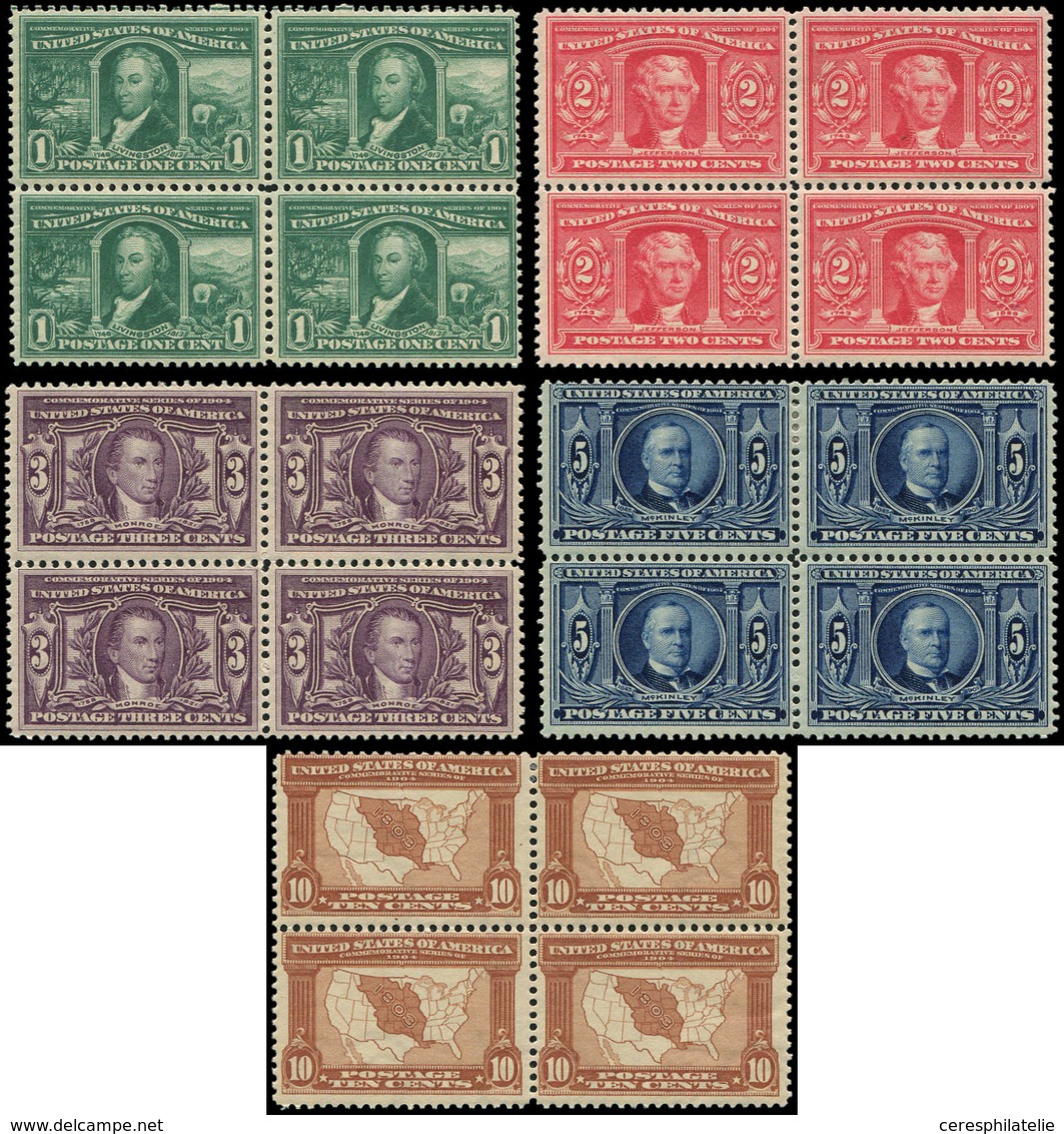 ETATS-UNIS 159/63 : Centenaire De La Louisiane, La Série En BLOCS De 4 **/*, Au Moins 1 Série Est **, TB - Sonstige & Ohne Zuordnung