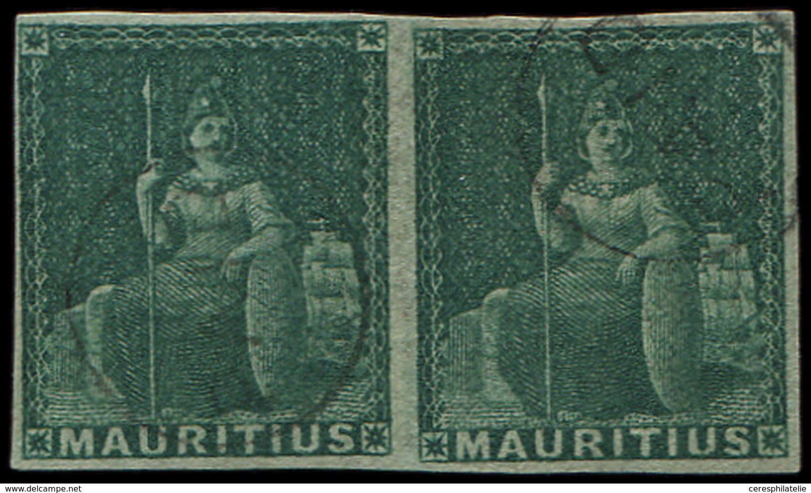 ILE MAURICE 12 : (4) Vert, PAIRE, Oblitération Légère, TB/TTB - Mauritius (...-1967)