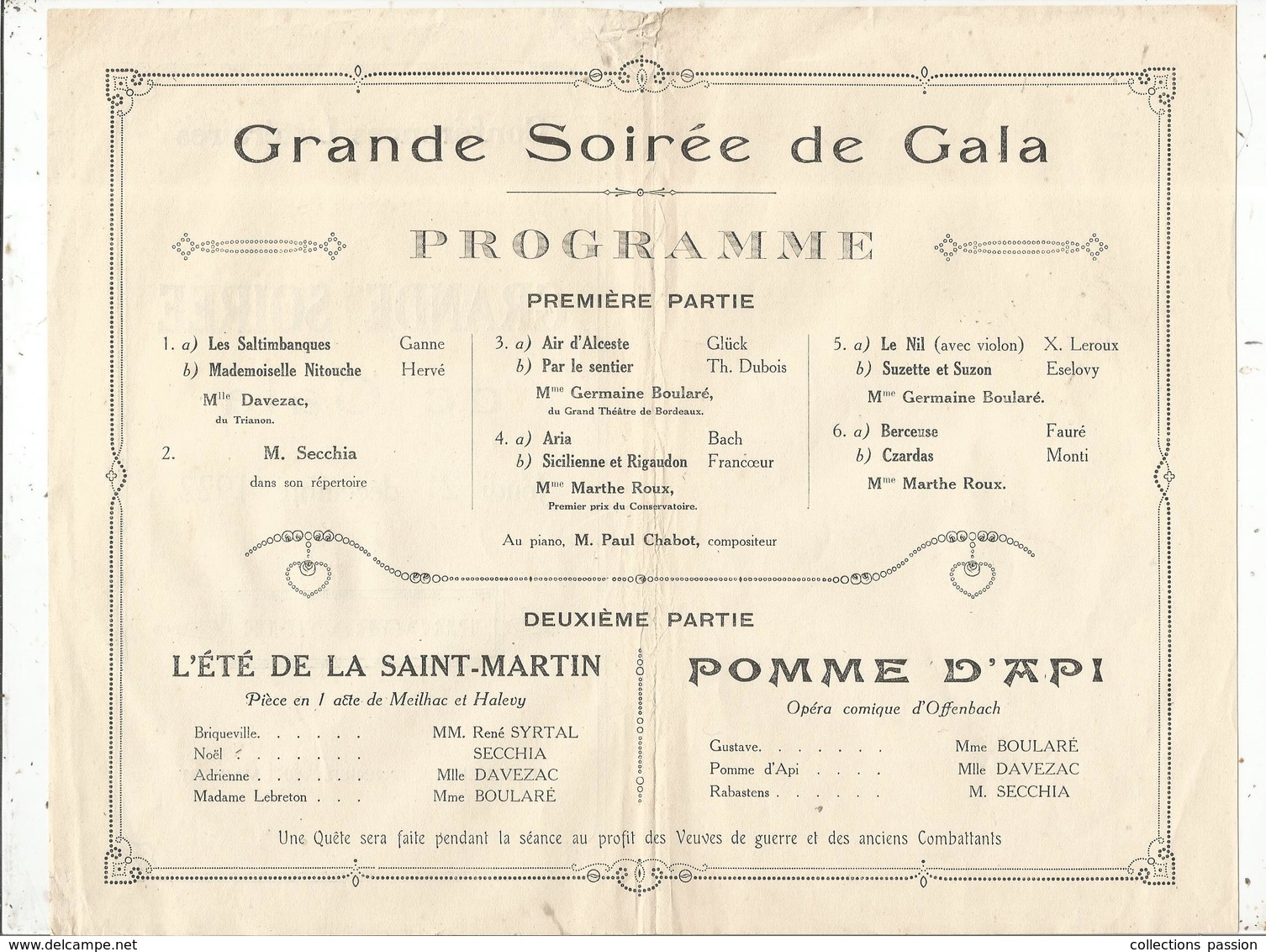 Programme,coférences Littéraires , Grande Soirée De Gala ,SAINT MAIXENT ,1922, 2 Scans , Frais Fr 1.65 E - Programma's