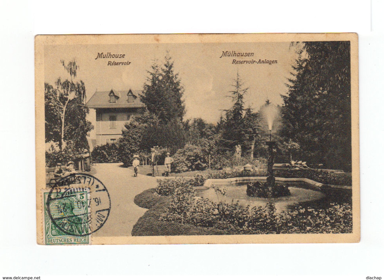 Sur Carte Postale De Mulhouse Mülhausen Timbre Deutches Reich CAD Mûlhausen Elsass Juillet 1910. (3212) - Lettres & Documents