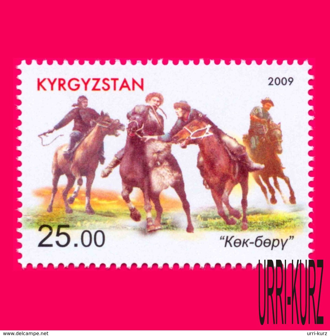 KYRGYZSTAN 2009 National Traditional Equestrian Sports Sport Games Horsemen Horses 1v Mi 574A MNH - Kyrgyzstan