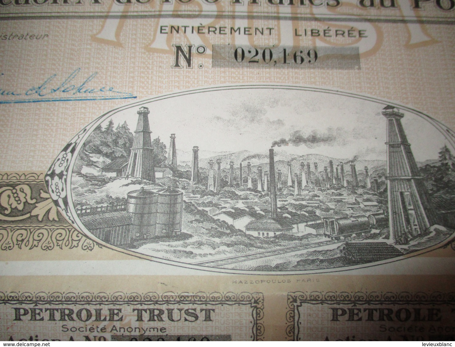 Action A De 100 Francs Au Porteur Entièrement Libérée /Pétrole TRUST /Paris/1924 ACT166 - Erdöl