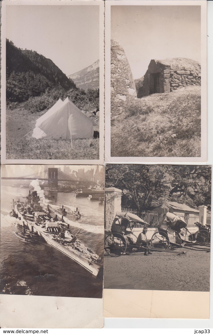 LOT DE 100 CARTES PHOTOS  -  Personnages civils et militaires - Paysages - voir scans  -